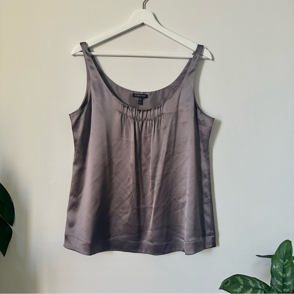 Eileen Fisher Crepe Back Silk Top Size M - Picture 1 of 4